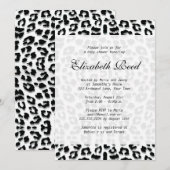 Elegant Snow Leopard Print Baby shower Kaart (Voorkant / Achterkant)