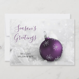 Elegant Snow Scene Paars Ornament Company Feestdagenkaart