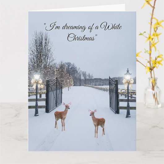 Elegant Snow Serene Scene Design Kaart (Gele Bloem)