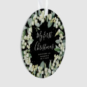 Elegant Snowberry Baby's eerste kerstfoto Ornament (voorkant)