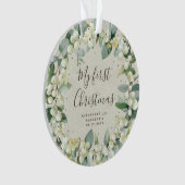 Elegant Snowberry Baby's eerste kerstfoto Ornament (voorkant)