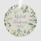 Elegant Snowberry Baby's eerste kerstfoto Ornament (voorkant)