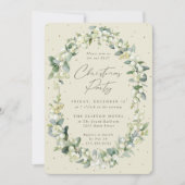 Elegant Snowberry+Eucalyptus Lijst kerstfeest Kaart (Voorkant)