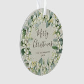 Elegant Snowberry Merry kerstfamilie Foto Ornament (voorkant)