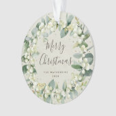 Elegant Snowberry Merry kerstfamilie Foto Ornament (voorkant)