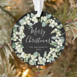 Elegant Snowberry Merry kerstfamilie Foto Ornament