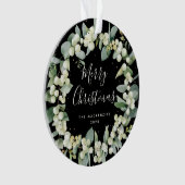 Elegant Snowberry Merry kerstfamilie Foto Ornament (voorkant)