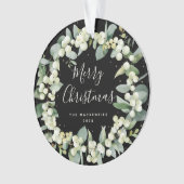 Elegant Snowberry Merry kerstfamilie Foto Ornament (voorkant)