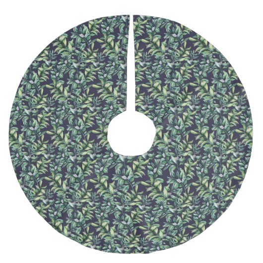 Elegant Snowberry Plant | Handgeschilde Waterverf Kerstboom Rok (Voorkant)