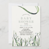 Elegant Snowdrops Waterverf Baby shower Kaart (Voorkant)