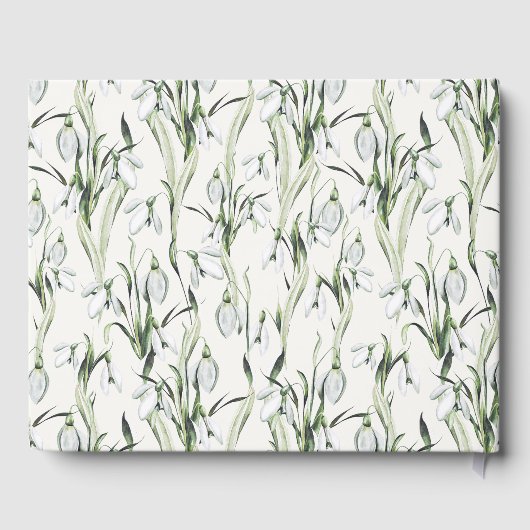 Elegant Snowdrops Waterverf Wedding Gastenboek (Achterkant)