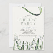 Elegant Snowdruppels Waterverf Volwassendag Kaart (Voorkant)