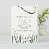 Elegant Snowdruppels Waterverf Volwassendag Kaart (Staand voorkant)