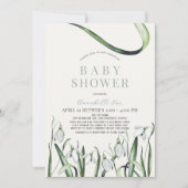 Elegant Snowdrups Waterverf Drive-by Baby shower Kaart (Voorkant)