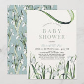 Elegant Snowdrups Waterverf Drive-by Baby shower Kaart (Voorkant / Achterkant)