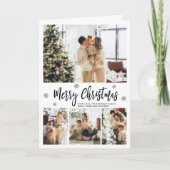 Elegant Snowflake 5 Foto Collage Kerstmis Feestdagen Kaart (Voorkant)