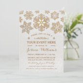 Elegant Snowflake Any / All Occasion Invitation Kaart (Staand voorkant)