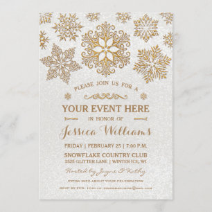 Elegant Snowflake Any / All Occasion Invitation Kaart