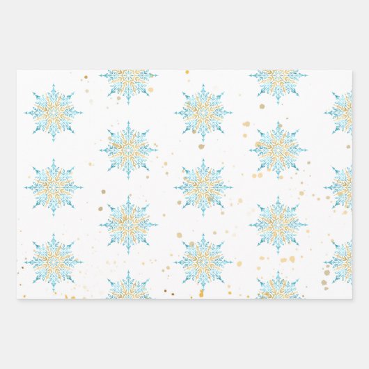 Elegant Snowflake Assortment Inpakpapier Vel (Voorkant 2)