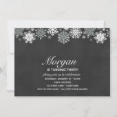 Elegant Snowflake Birthday Uitnodiging (Voorkant)