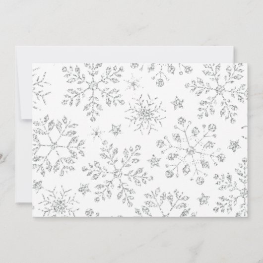 Elegant Snowflake Birthday Uitnodiging (Achterkant)