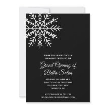 Elegant Snowflake Black Holiday Grand Opening