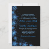 Elegant Snowflake Blue Black Wedding Uitnodiging (Voorkant)