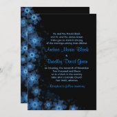 Elegant Snowflake Blue Black Wedding Uitnodiging (Voorkant / Achterkant)