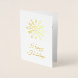 Elegant Snowflake Corporate Holiday Gold Folie Kaarten