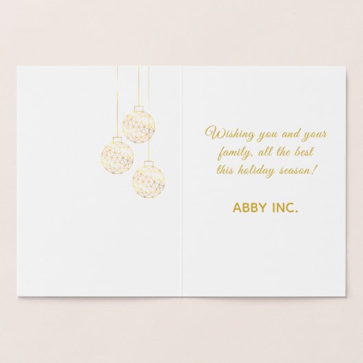 Elegant Snowflake Corporate Holiday Gold Folie Kaarten (Binnen)