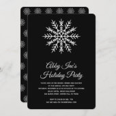 Elegant Snowflake Corporate Holiday Party Kaart (Voorkant / Achterkant)