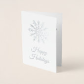 Elegant Snowflake Corporate Holiday Silver Folie Kaarten (Voorkant)