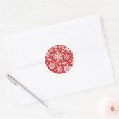 Elegant Snowflake (Cranberry) Ronde Sticker (Envelop)