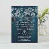 Elegant Snowflake Engagement Party Kaart (Staand voorkant)