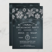 Elegant Snowflake Engagement Party - Uitnodiging I (Voorkant / Achterkant)