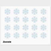 Elegant Snowflake (Frost Blue) Ronde Sticker (Vel)