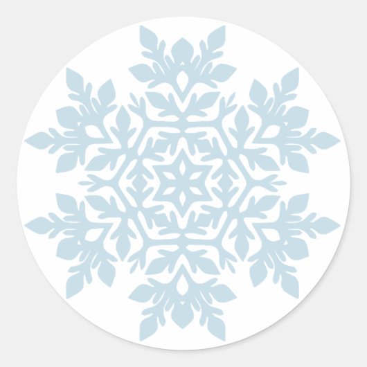 Elegant Snowflake (Frost Blue) Ronde Sticker (Voorkant)