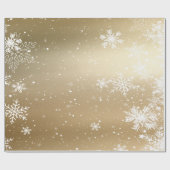 Elegant Snowflake Gold Holiday Cadeaupapier (Vlak)