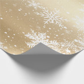 Elegant Snowflake Gold Holiday Cadeaupapier (Hoek)