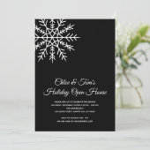 Elegant Snowflake Holiday Open House Kaart (Staand voorkant)