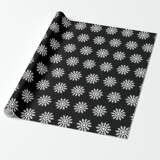 Elegant Snowflake Holiday Wrapping Paper Cadeaupapier (Uitgerold)