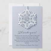 Elegant Snowflake kerst Corporate Holiday Bedankkaart (Voorkant)