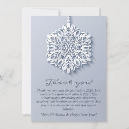 Elegant Snowflake kerst Corporate Holiday Bedankkaart