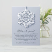 Elegant Snowflake kerst Corporate Holiday Bedankkaart (Staand voorkant)
