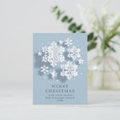 Elegant Snowflake kerstcadeaufeestdag Briefkaart (Staand voorkant)