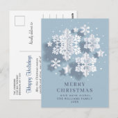 Elegant Snowflake kerstcadeaufeestdag Briefkaart (Voorkant / Achterkant)