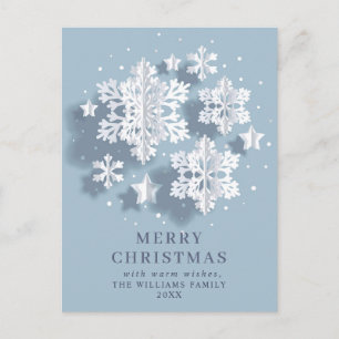 Elegant Snowflake kerstcadeaufeestdag Briefkaart