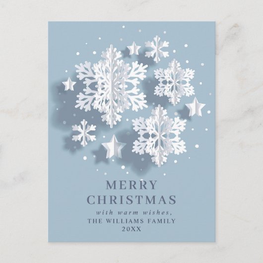 Elegant Snowflake kerstcadeaufeestdag Briefkaart (Voorkant)