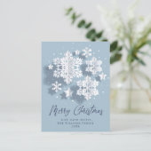Elegant Snowflake kerstcadeaufeestdag Briefkaart (Staand voorkant)
