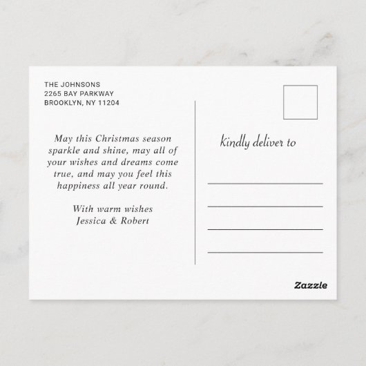 Elegant Snowflake kerstcadeaufeestdag Briefkaart (Achterkant)